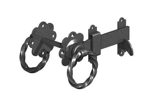 Twisted ring gate latch - gate, black