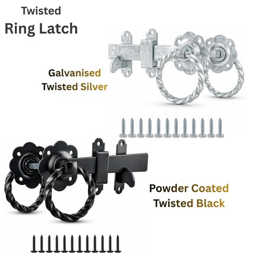 Twisted ring gate - twisted, latch