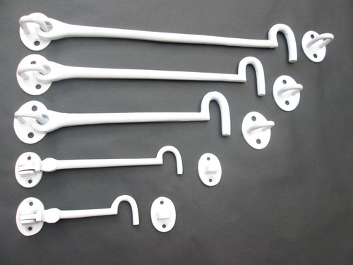 White cast iron cabin hook - white,