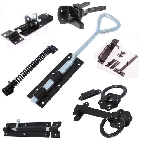 Black garden gate latch - black,