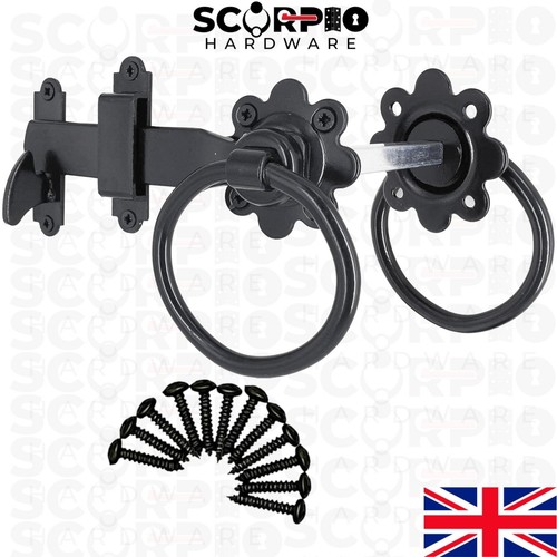 Plain cranked ring gate latch - plain,